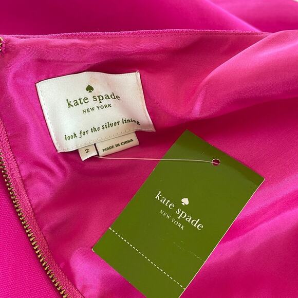 Kate Spade New York Origami Bow A-Line Tokyo Mini Dress Pink Size 2 BNWT - Picture 13 of 15